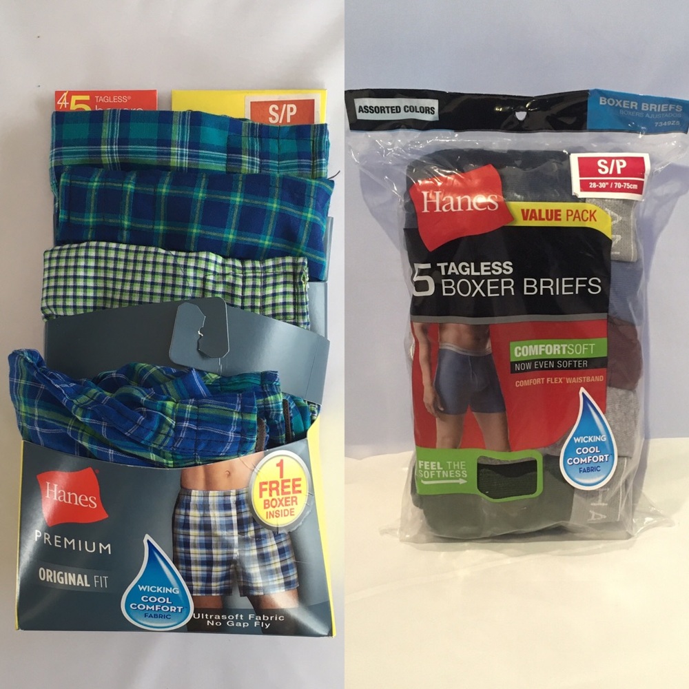 Hanes Men’s Mixed Lot of 10 Boxers NEW Small